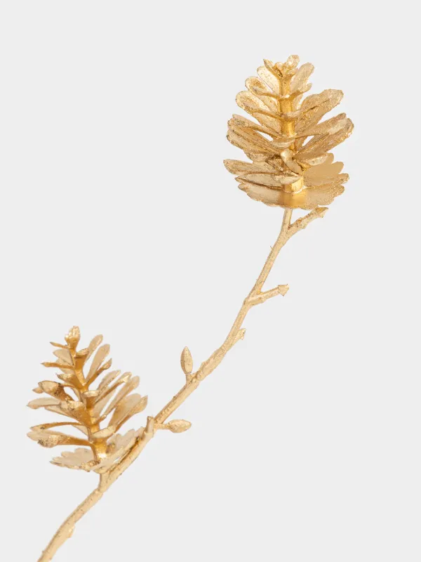 Ветка декоративная, 90 см, Золотистые шишки, Conifer delice, image-3