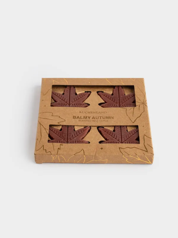 Хош иісті балауыз, 4х4 см, 4 дана, қоңыр, Үйеңкі жапырағы, Balmy autumn, image-3