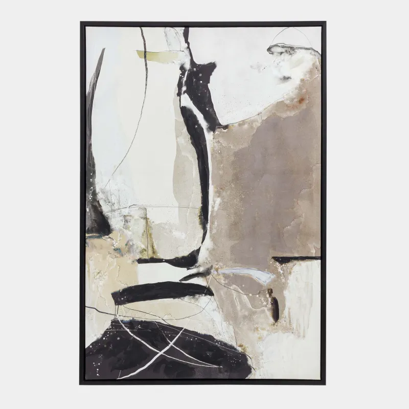 Жиектемедегі сурет, 80х120 см, кенеп, қоңыр-қара, Абстракция, Abstract