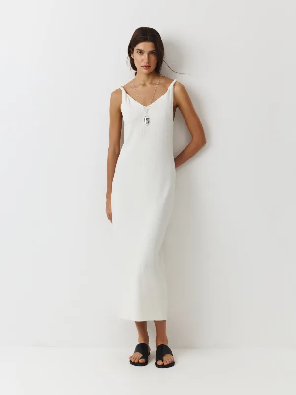 Әйелдер көйлегі, макси, өлшемі S, белдіктері бар, вискоза/нейлон, сүт түстес, Anselma, image-0