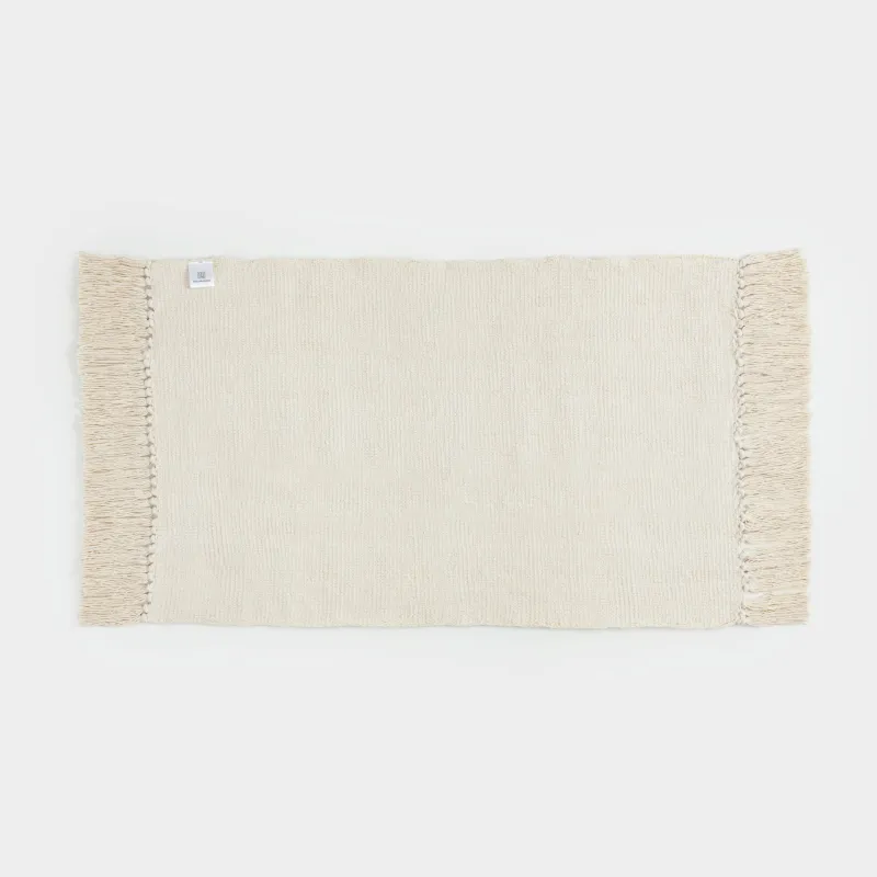 Кілем, 50х80 см, шашағы бар, мақта, құм, Textured, image-1