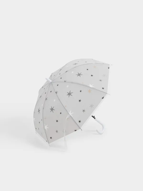 Қолшатыр-таяқ, 70 см, балаларға арналған, полиоксиэтилен, көгілдір, Жұлдыздар, Aspen, image-0