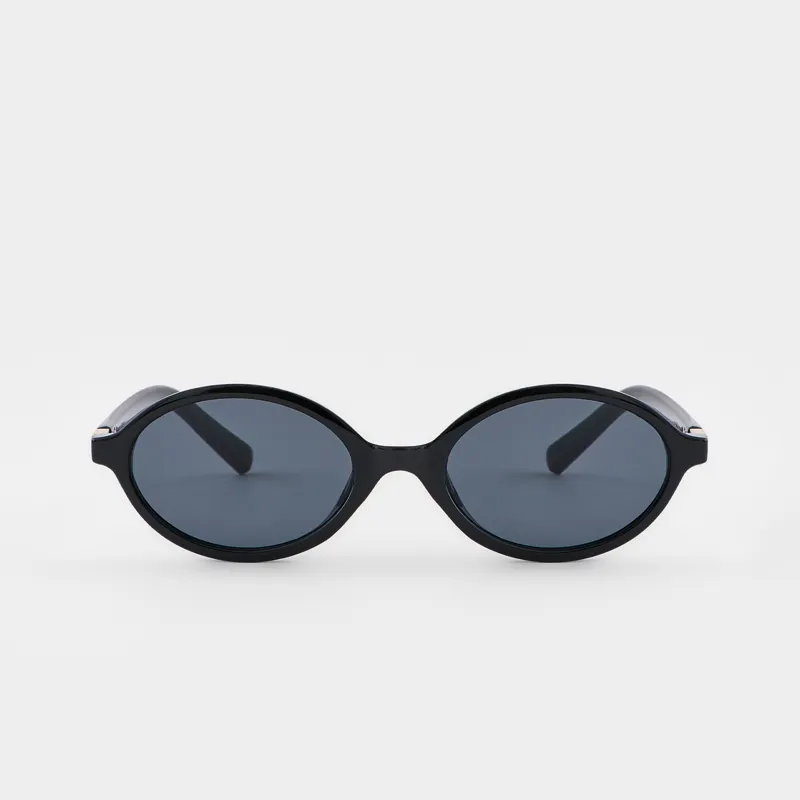 Очки солнцезащитные, пластик, овальные, черные, Nifty