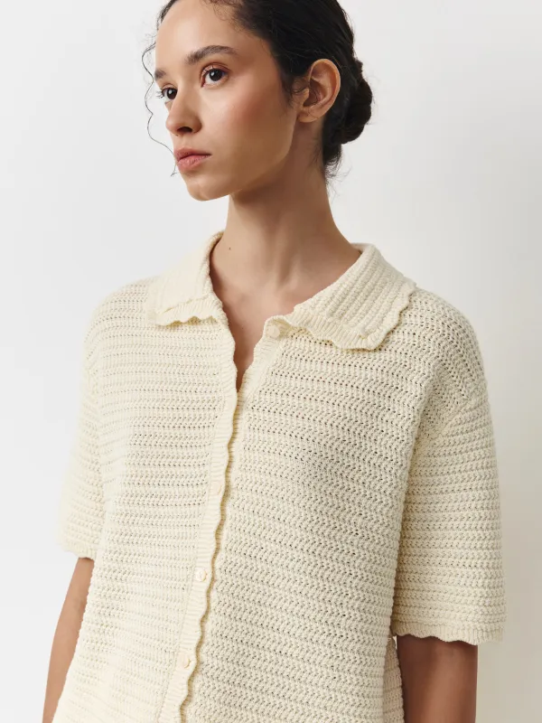 Әйелдер жейдесі, өлшемі XS, поло жағасы бар, мақта К, сарғылт-қоңыр, Babirye, image-0