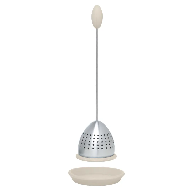 Сито для заваривания чая, 18 см, сталь/силикон, серебристо-бежевое, Метеор, Meteor, image-1