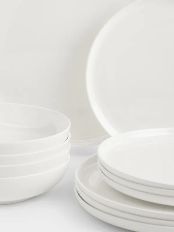 Ас сервизі, 4 адам, 12 зат, фарфор F, ақ, Ideal white, image-1