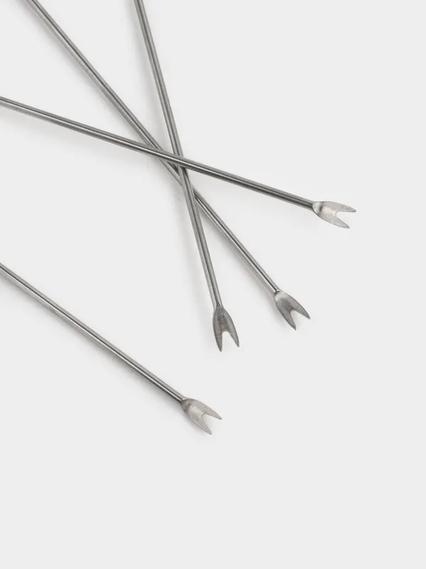 Канапе таяқшасы, 12 см, 4 дана, металл, сүт түстес, Жылқы, Horse milky, image-3