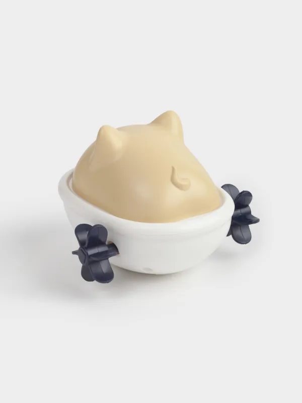 Игрушка для купания, 10 см, заводная, пластик, серая, Собака в ванной, Kiddy, image-2