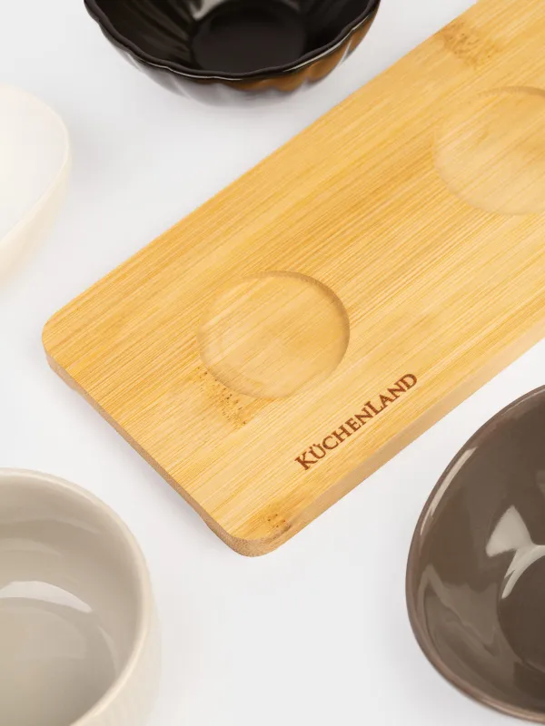 Набор для закусок, 4 предмета, Фигурные пиалы, Bamboo, image-2