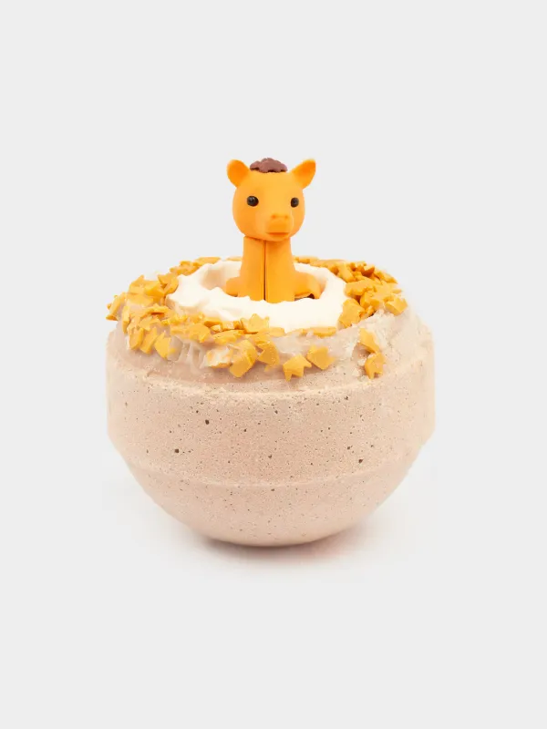 Бомбочка для ванны, 130 гр, с игрушкой, коричневая, Имбирный пряник, Лошадь, Horse spa, image-0