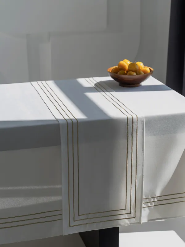 Скатерть, 160х160 см, Линии, Trim gold, image-7