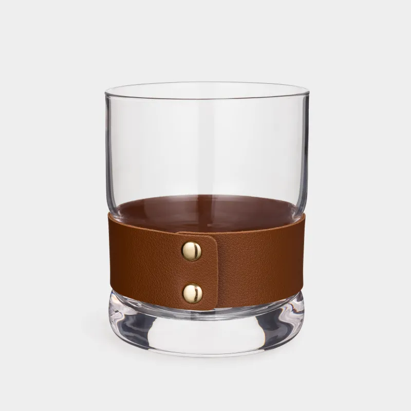 Виски стақаны, 10 см, 390 мл, 2 дана, шыны/жасанды былғары, Clear devo, image-2