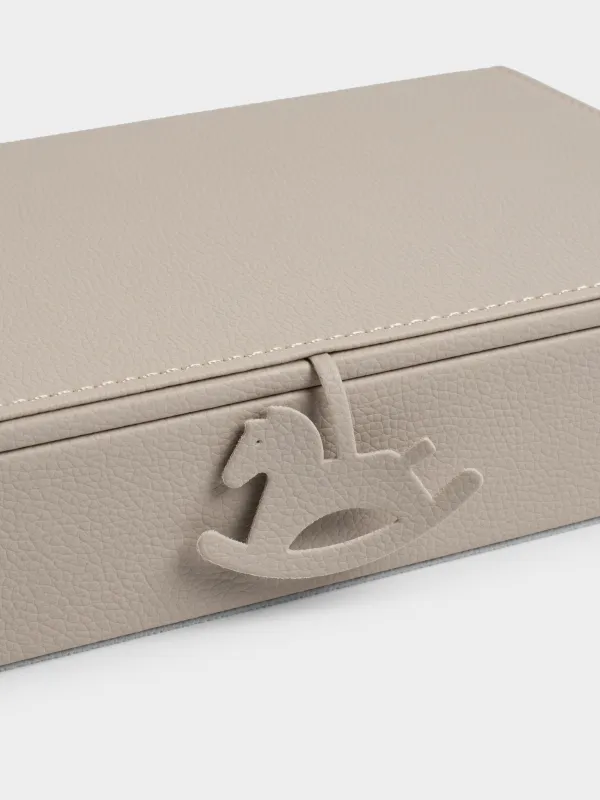 Шкатулка для украшений, 26х15 см, искусственная кожа/МДФ, бежевая, Лошадка, Premiere one, image-2