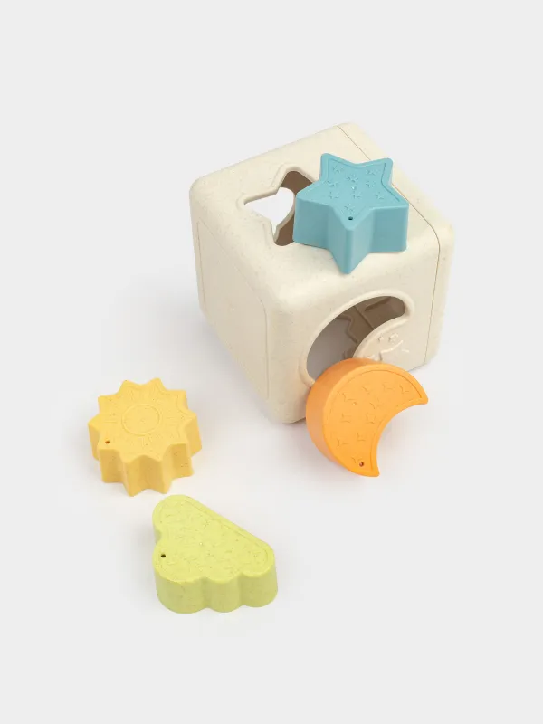 Игрушка-сортер, 11 см, 5 пр, развивающая, растительное волокно/пластик, Кубик, Kiddy, image-2