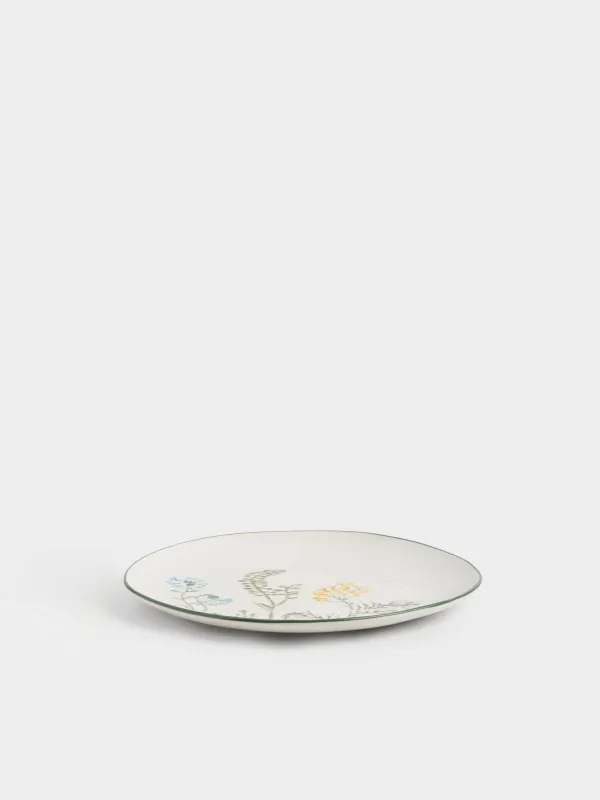 Түскі ас тәрелкесі, 27 см, фарфор N, сүт түстес, Кракелюрдегі шалғынды гүлдер, Floral meadow, image-3