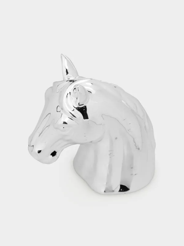 Копилка, 12 см, фарфор P, серебристая, Конь, Horse silver, image-2