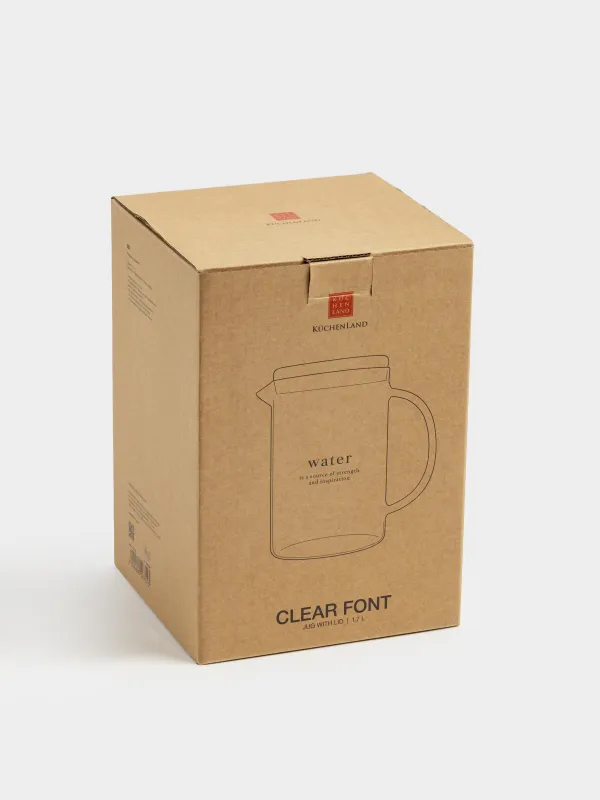 Құмыра, 1,7 л, қақпағы бар, шыны Б/тығын, Clear font, image-4