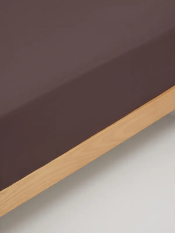 Простыня, 245х270 см, вареный хлопок, коричневая, Washed cotton, image-1