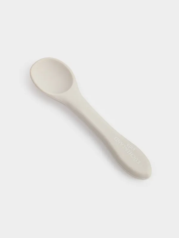 Қасық, балаларға арналған, 14 см, силикон, сұр, Kiddy, image-2