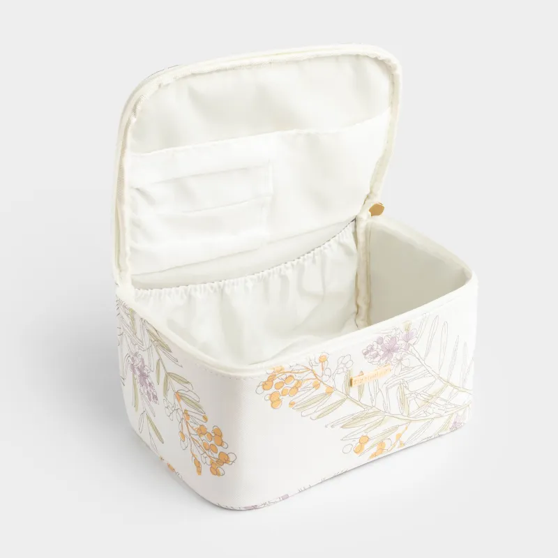 Косметичка, 23х13 см, с ручкой, полиуретан, белая, Мимоза, Isadora, image-5