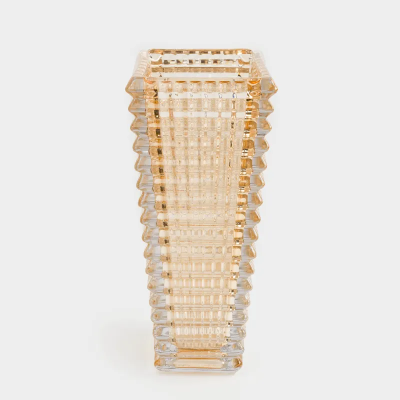 Ваза для цветов 28 см, стекло Р, янтарная, Mosaic color, image-3