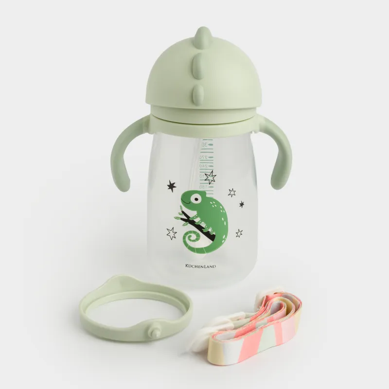 Бутылка-поильник, детская, 360 мл, пластик, зеленая, Хамелеон, Kiddy, image-3