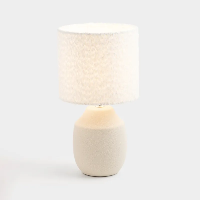 Үстел шамы, 38 см, керамика/полиэстер, ақ, Букле, Boucle