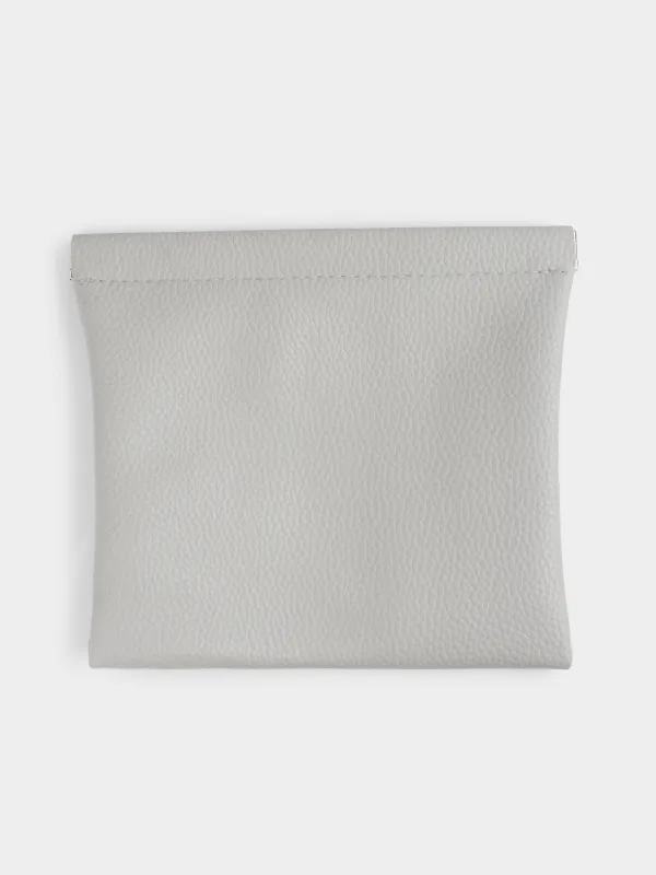 Косметичка, 17х16 см, на клипсе, полиуретан, серая, Memo, image-1