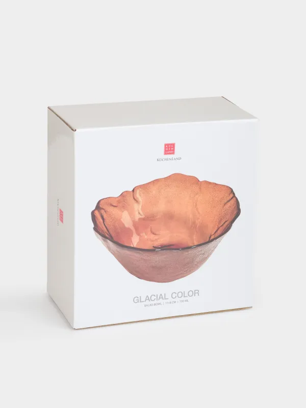 Салатник, 17х8 см, 700 мл, стекло, янтарный, Glacial color, image-3