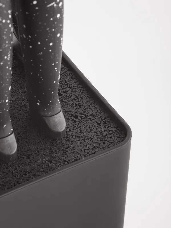 Пышақ жинағы, 5 зат, түпқойма, болат/пластик, қара, дақ, Steel speckled, image-1