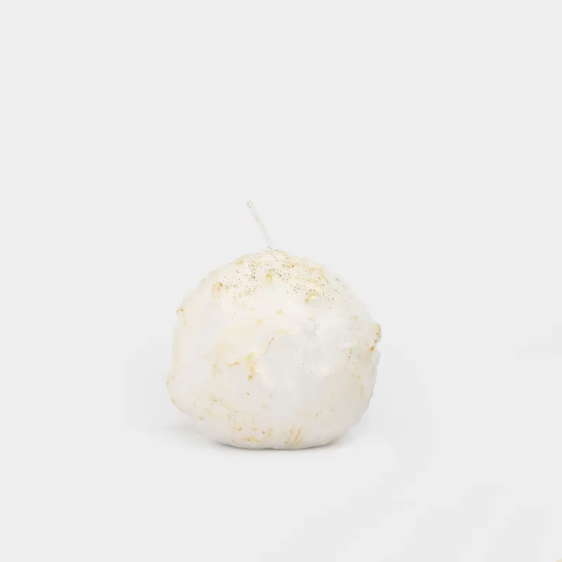 Шам, 7 см, жарқыраған, шампан, Шардағы қатқан қар,  Snowy candle