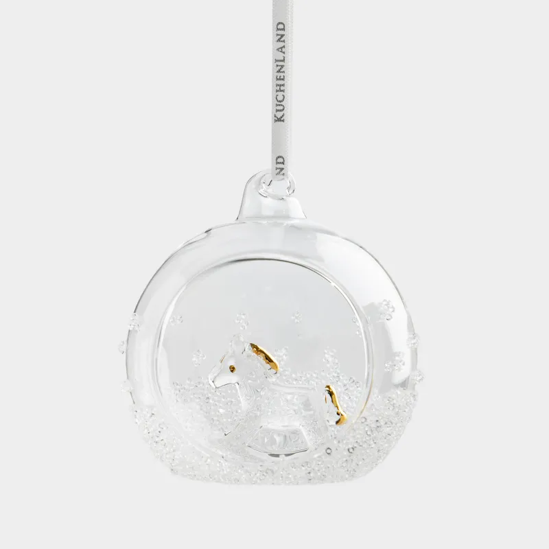 Игрушка елочная, 8 см, стекло, Лошадка в шаре, Ball shape