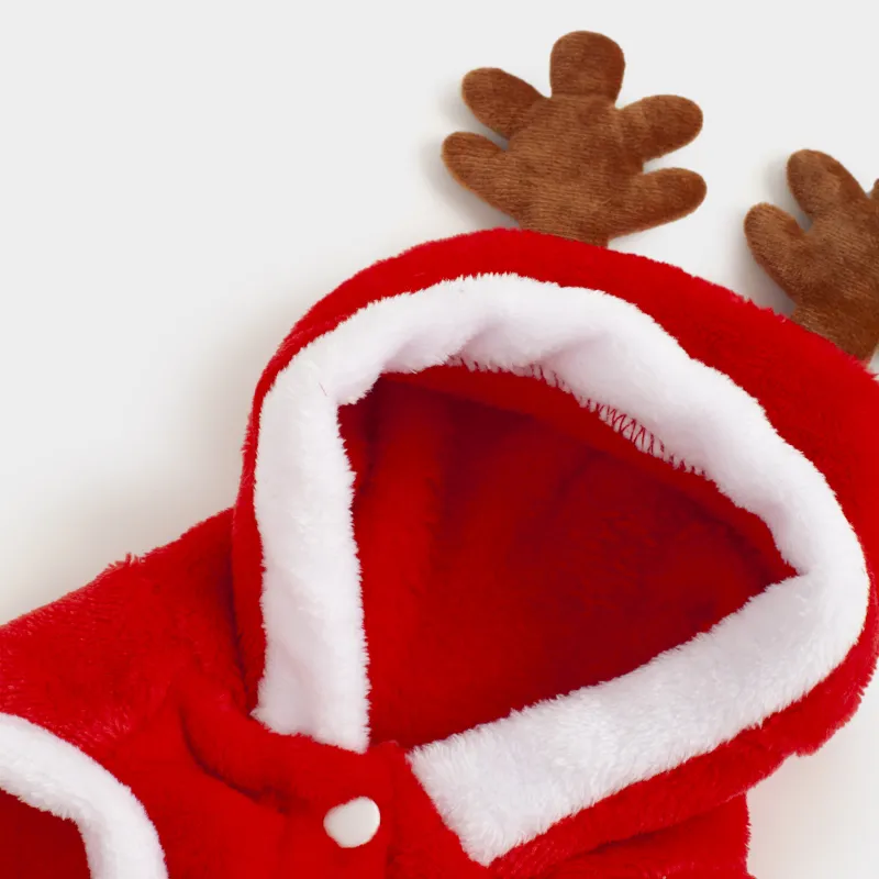 Жануарларға арналған костюм, 40 см, өлшемі L/XL, карнавал, полиэстер, қызыл, Санта бұғы, Christmas pet, image-1