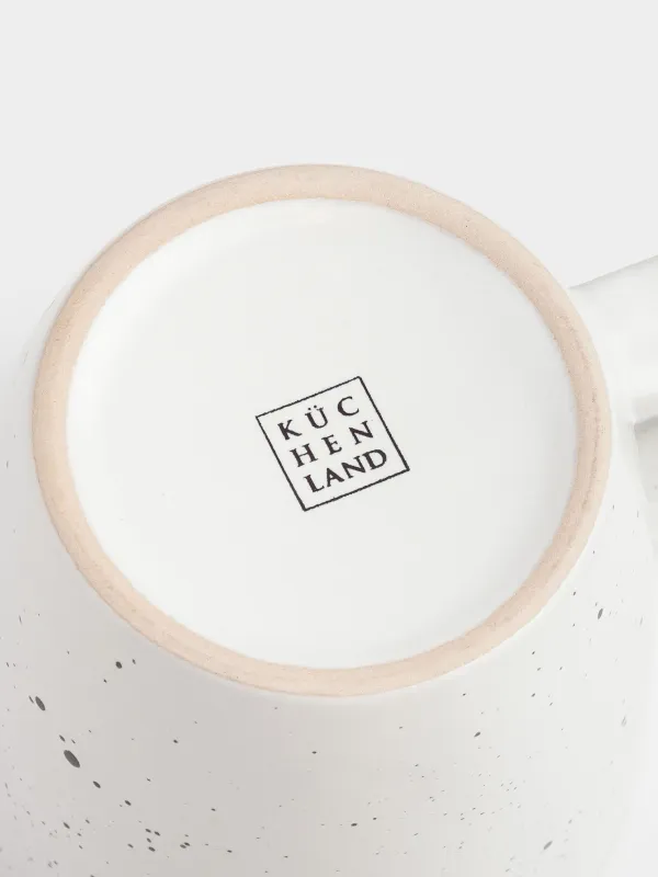 Саптыаяқ, 450 мл, 2 дана, керамика, ақ, қара жиегі бар, дақты, Speckled black, image-4