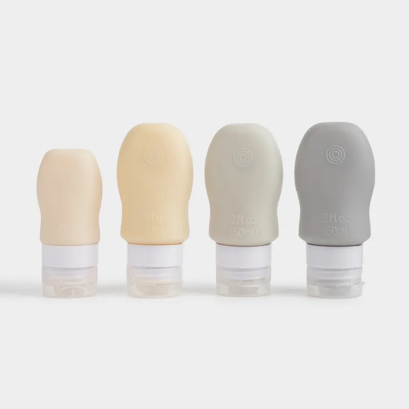 Набор флаконов для путешествий, 4 шт, на присоске, в косметичке, силикон, Travel color