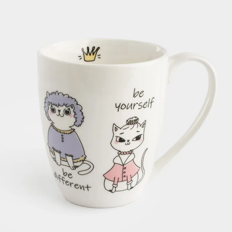 Саптыаяқ, 320 мл, фарфор N, ақ, Сәнді мысықтар, Cat, image-0