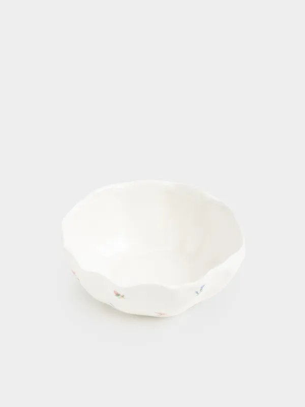 Кесе, 13х5 см, 250 мл, керамика, сүт түстес, Нәзік гүлдер, El flora, image-1