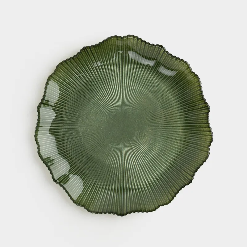 Тіскебасар тәрелкесі, 21 см, шыны Р, жасыл, Ribby color