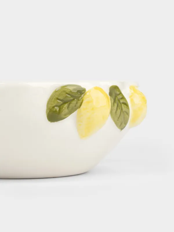 Салатник, 15х6 см, 600 мл, керамика D, молочный, Лимоны, Sicily, image-2