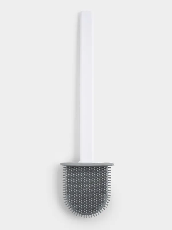 Ерш туалетный, 35 см, с подставкой, гибкий, резина/пластик, белый, Click, image-3