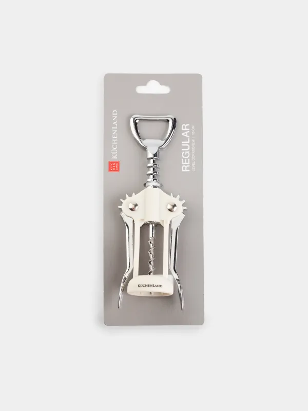 Штопор рычажный, 16 см, металл/пластик, светло-серый, Regular, image-5