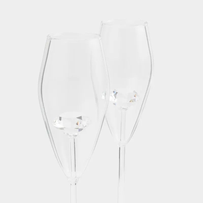 Шампан бокалы, 210 мл, 2 дана, шыны, Кристалл, Crystal shape, image-4