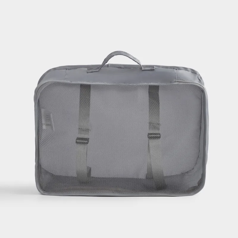 Киімге арналған органайзер, 34х28х11 см, M, белдіктері бар, саржа, сұр, Travel comfort