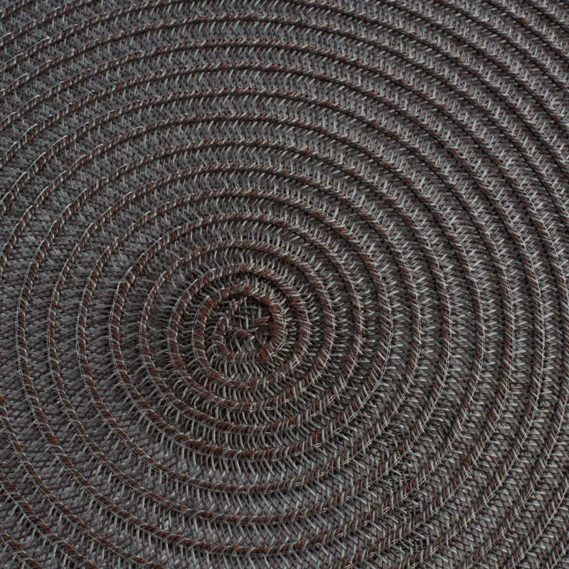 Салфетка под приборы, 38 см, полипропилен/ПЭТ, круглая, графитовая, Basic, image-1