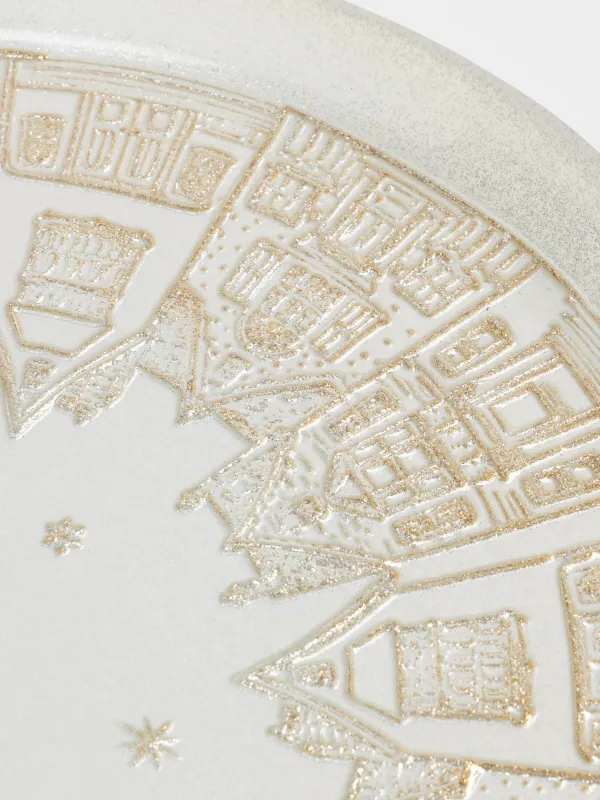 Ыдыс, 31х2 см, шыны, сүт түстес/шампан, Үйлер, Houses pattern, image-4