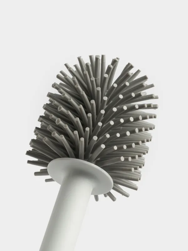 Ерш дәретхана, 41 см, жуғыш зат стендімен және диспенсерімен, резеңке / пластик, сұр-ақ, нұқыңыз, image-2