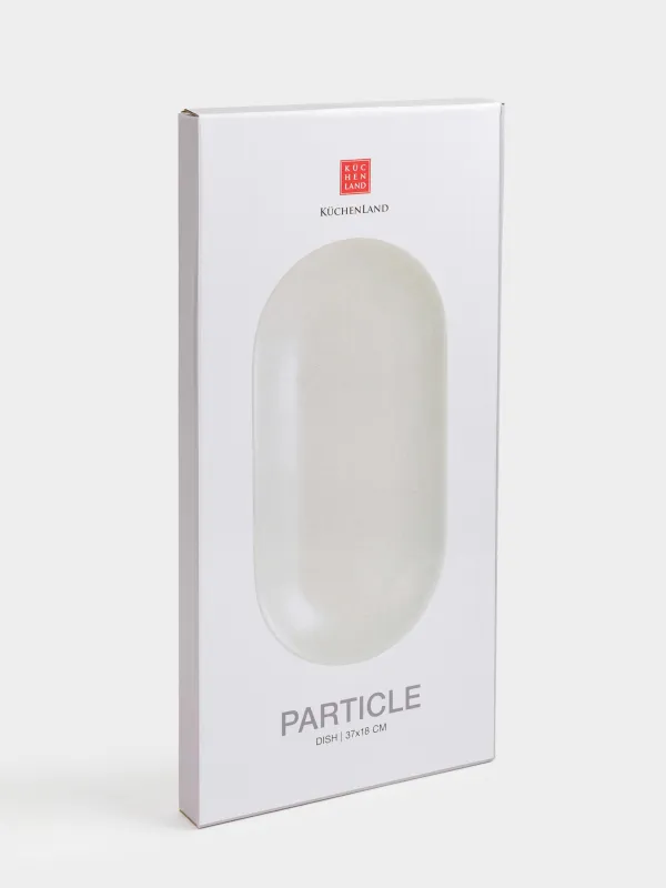 Ыдыс, 37х18 см, керамика, сопақша, сүт түстес, дақты, Particle, image-5