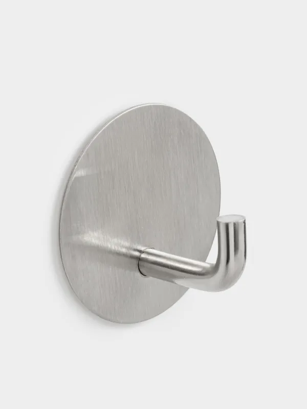 Крючок для венка, 4 см, на липучке, сталь, круглый, серебристый, Hook, image-1