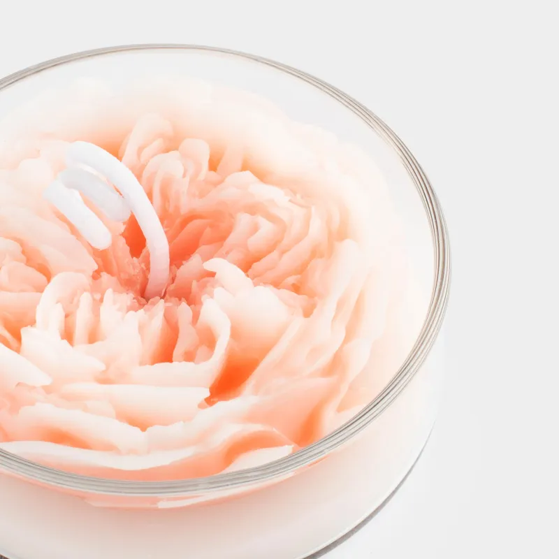 Шам, 7 см, шам ұстағышта, шыны, Гүл, Rose, image-4