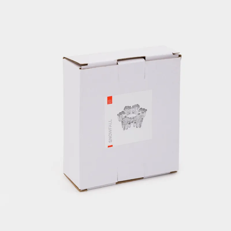 Подсвечник, 11 см, для чайной свечи, стекло, Снежинка, Snowfall, image-3